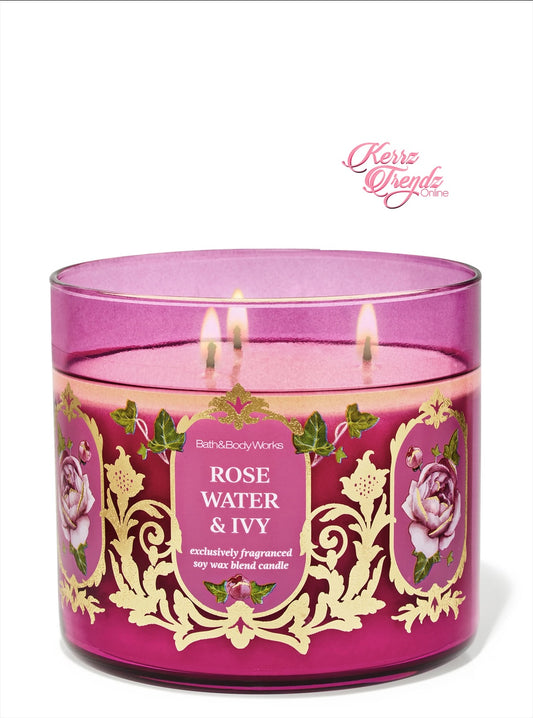 Rose Water & Ivy 3-Wick Candle