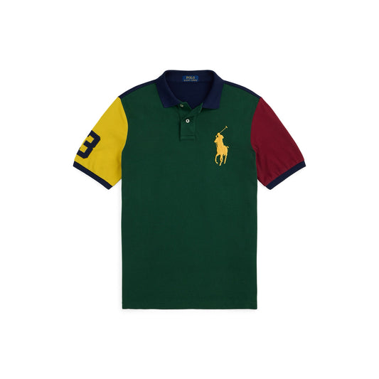 Green Polo Shirt Red & Yellow Sleeves