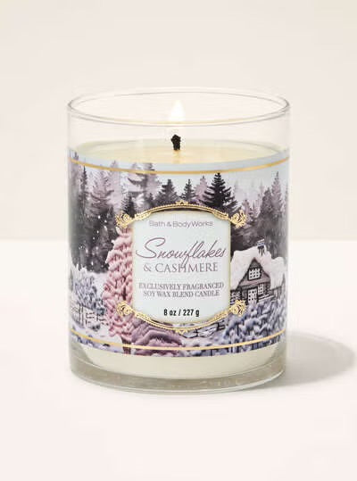 Snowflakes & Cashmere Single Wick Candle